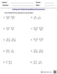 Adding And Subtracting Radicals Worksheet Adding And Subtracting Rational Expre In 2020 Simplifying Rational Expressions Graphing Linear Equations Rational Expressions