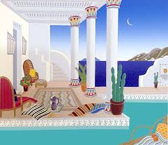 Thomas mcknight harlequin art deco museum poster. Thomas Mcknight Andalusian Pool Renjeau Art Galleries