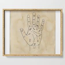 Palmistry Diagram Palm Reading Chart Palm Reading Guide Illustration Serving Tray By Lapetitemesange