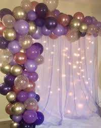 Abstract Organic Purples Half Arch Purple Party Decorations Purple Birthday Party Gold Graduation Party