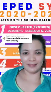 DepEd Calendar S.Y. 2020