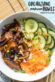 Gochujang Mushroom Bowls Pefect For Meal Prep Budget Bytes Recipe Stuffed Mushrooms Cooking Jasmine Rice Spicy Recipes