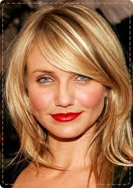 Choppy Medium Length Hairstyles Choppy Medium Side Bangs With Layered Shoulder Length Hairstyle Hairstyles For Thin Hair Cameron Diaz Hair Medium Hair Styles