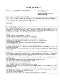Fiche de poste agent de s?curit?. 1 Poste Agent Pc Securite Surete Nuit Pdf Securite Bien Etre