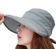 Womens 2in1 Wide Brim Summer Folding Anti Uv Golf Tennis Sun Visor Cap Beach Hat Grey Cx12e3yzaft Summer Sun Hat Wide Brim Sun Hat Visor Cap