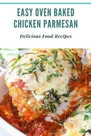 Combine parmesan, breadcrumbs, and salt in a shallow dish (i. 974 Chickenparmesan Easy Oven Baked Chicken Parmesan The Fine Hen Parm Chicken Parmesan Recipe Easy Baked Chicken Parmesan Chicken Parmesan Recipe Baked