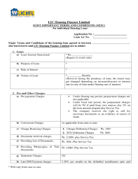 ( for premier service registered customers only) last modified date : Fillable Online Mitc Format Lic Housing Finance Limited Fax Email Print Pdffiller