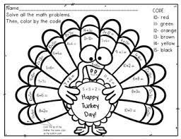 Free Turkey Addition Color By Number Turkey Math Math Coloring Addition Coloring Worksheet