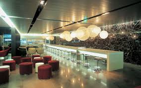 Qantas Business Lounge Singapore Lounge Lighting Cafe Lights Airport Design