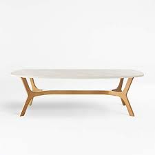 Contemporary and stylish, our glass tables stand out in your space. Elke Rectangular Marble Coffee Table With Brass Base Reviews Crate And Barrel