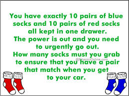 Riddle How Many Socks Must You Grab To Have A Pair That Match Bhavinionline Com Riddles Socks Match