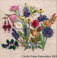 Framed Embroidery Summer Flower Garden Embroidered Picture Framed Embroidery Brazilian Embroidery Hand Embroidery Flowers