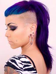 Blue To Purple Mohawk Goth Hair Hair Styles Punk Hair