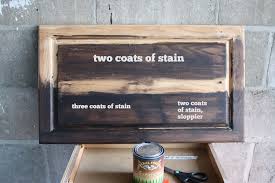 If the cabinets are stained… if you want a darker tone. Test Staining Oak Cabinets Espresso Brown Merrypad