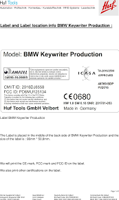 Swift codes for all branches of commerzbank ag. Mu125134 Bmw Keywriter Production Label Diagram Label And Label Location Huf Tools Gmbh