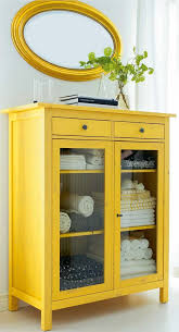 Not Makeup But It Makes Me Smile Ikea S Hemnes Linen Cabinet Yellow Cabinets Furniture Makeover Linen Cabinet