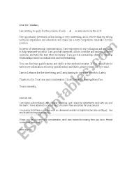 Sep 17, 2020 · sample cover letter for a teacher. Cover Letter Sample Esl Worksheet By Snezhok
