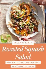 Roasted Squash Salad With White Beans Bread Crumbs And Preserved Lemon Recipe Squash Salad Roasted Squash Salad Recipes For Dinner