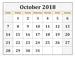 Pin On October 2018 Calendar Printable