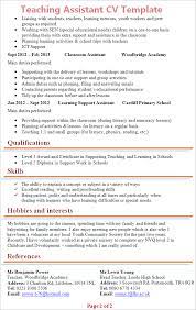 Teaching Assistant Cv Template Tips And Download Cv Plaza
