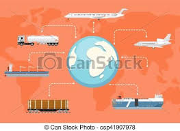 Global Logistics Network Concept In Flat Design Vector Stock Illustration Royalty Free Illustrations Stock Clip Art Ico Logistics Network Logistics Concept
