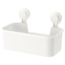 Hooks and containers in the tisken series have suction cups that attach easily to smooth surfaces. Tisken White Basket With Suction Cup Ikea