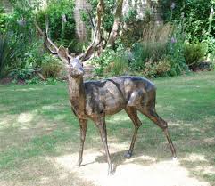 Standing Stag Garden Ornament Garden Art Statues Garden Ornaments Animal Statues