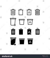 Trash Can Icon Set Trash Garbage Can Recycle Bin Rubbish Waste Container Dustbin Trashcan Junk Icon Logo Vector Sy Icon Design Rubbish Icon Set