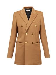 You'll receive email and feed alerts when new items arrive. Camel Double Breasted Wool Blend Jacket Saint Laurent Matchesfashion Us