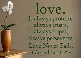 It always protects 1 corinthians 13:7, nlt: Love Always Protects Vinyl Wall Statement 1 Corinthians 13 7 8 Vinyl Scr285