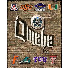 Friday is a huge day at the 2016 college world series, as the oklahoma state cowboys and tcu horned frogs can secure their spots in the championship series with victories. Ncaa 2016 Cws Teams Omaha Wall Canvas Or Print Art On Locations