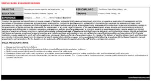 bank examiner job letter & resume template
