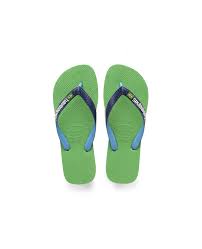 Chinelo feminino, confeccionado em borracha, listras na entressola, tiras de dedo com bandeira do brasil decorativa, marca em tom constrastante e alto relevo. Loja Das Chinelos Havaianas Feminina Brazil Mix Sapatos Verdes