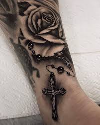 If you're looking for a rad font to go along with your cross tattoo, check our this curated collection: Rose Tattoos With Rosary Beads Novocom Top