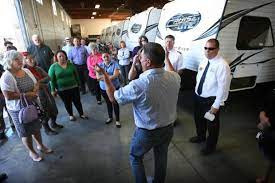 Need help finding the forest river floorplan that is right for you? Hemet First Trailer Rolls Out Of New Manufacturing Plant Press Enterprise