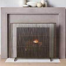 Make a wooden log fireplace screen or wall art. Fireplaces Screens Tools And Accessories Crate And Barrel