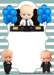 Boy Printable Birthday Card Template Baby Boss Invitation Template For Your Adorable Little Boss Free Printable Birthday Invi In 2020 Baby Birthday Invitations Baby Birthday Card Baby Birthday Party Boy
