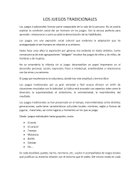 Estos a veces son característicos de una región geográfica. Rese A De Los Juegos Tradicionales