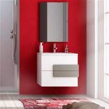 Mobiletto Bagno Sospeso 60 Cm Bianco Lucido Con Maniglie Tortora Specchiera Mobile Bagno Bagni Economici Bagni Sospesi