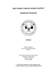 REEF-SUNSET UNIFIED SCHOOL DISTRICT BOARD OF TRUSTEES