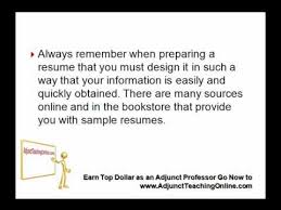 example of a college professor resume
