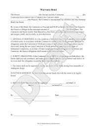 Free Warranty Bond Free To Print Save Download
