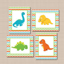 Combine purple, dark blue, light blue and white. Dinosaurs Nursery Wall Art Chevron Teal Blue Orange Green Dinosaur Bab Sweet Blooms Decor