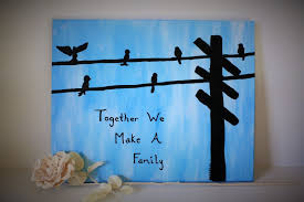 Easy Birds On A Wire Painting Wall Art Together We Make A Family Birds On A Wire Canvas Painting Birds On A Telephone Wire Blended Family Ar Canvas Painting Family Art Bird Canvas