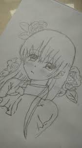 Anime Gadis Pemalu Gambar Pensil