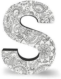 Amazon Com Colorjoy Coloring Products Large Wall Hanging Block Letter S Doodle Art Letters Doodle Art Designs Mandala Design Art