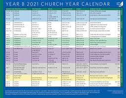 2021 yearly calendar (type 1). Church Year Calendar 2021 Year B Cokesbury