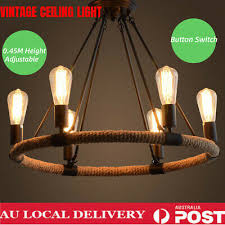 The wentworth collection features classic style exterior lighting with rounded housings, steeped roofs, and decorative scroll arms. Vintage Hemp Rope Metal Pendant Lamp 8 Heads Industrial Ceiling Light Chandelier 738603916403 Ebay