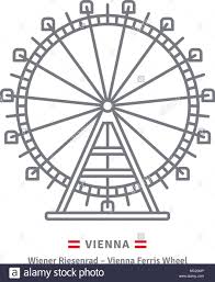 Osterreich Symbol Leitung Prater Riesenrad In Wien Und Osterreichische Fahne Vector Illustration Stock Vektorgrafik Alamy