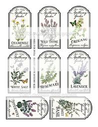 Herb Garden Labels Printable Apothecary Labels Vintage Style Etsy Kitchen Labels Garden Labels Herb Labels